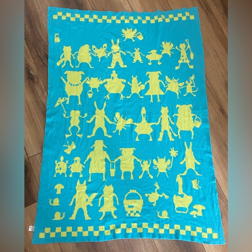 Mackenzie Childs Animal Parade 100% cotton baby blanket
